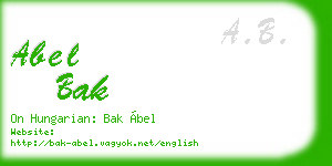 abel bak business card
